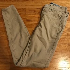 AEROPOSTALE KHAKI HIGH WASTED SKINNY PANTS